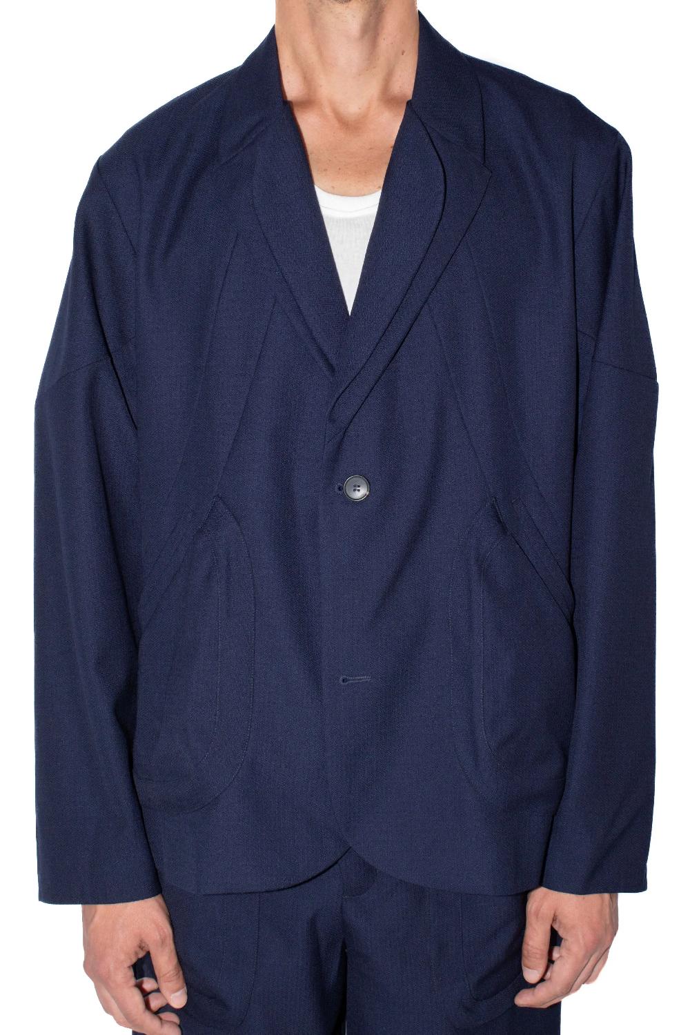 kiko kostadinov KLEES DOUBLE LAPEL BLAZER - ORION BLUE