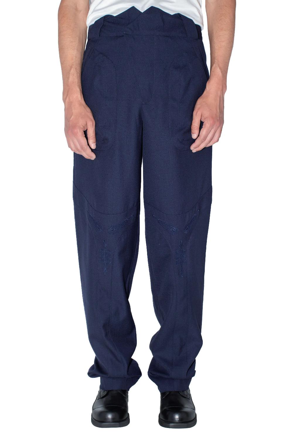 Kiko Kostadinov KLEES EMBROIDERED TROUSER - ORION BLUE