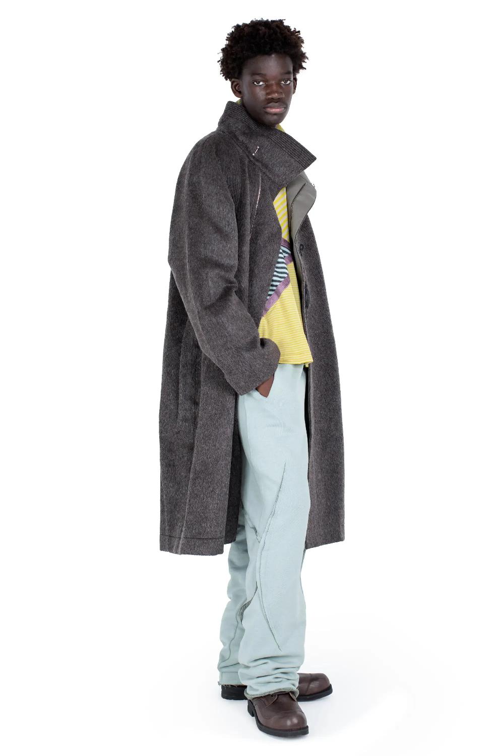 Kiko Kostadinov KORMOS MILITARY COAT - WASHED BROWN/SLATE GREY