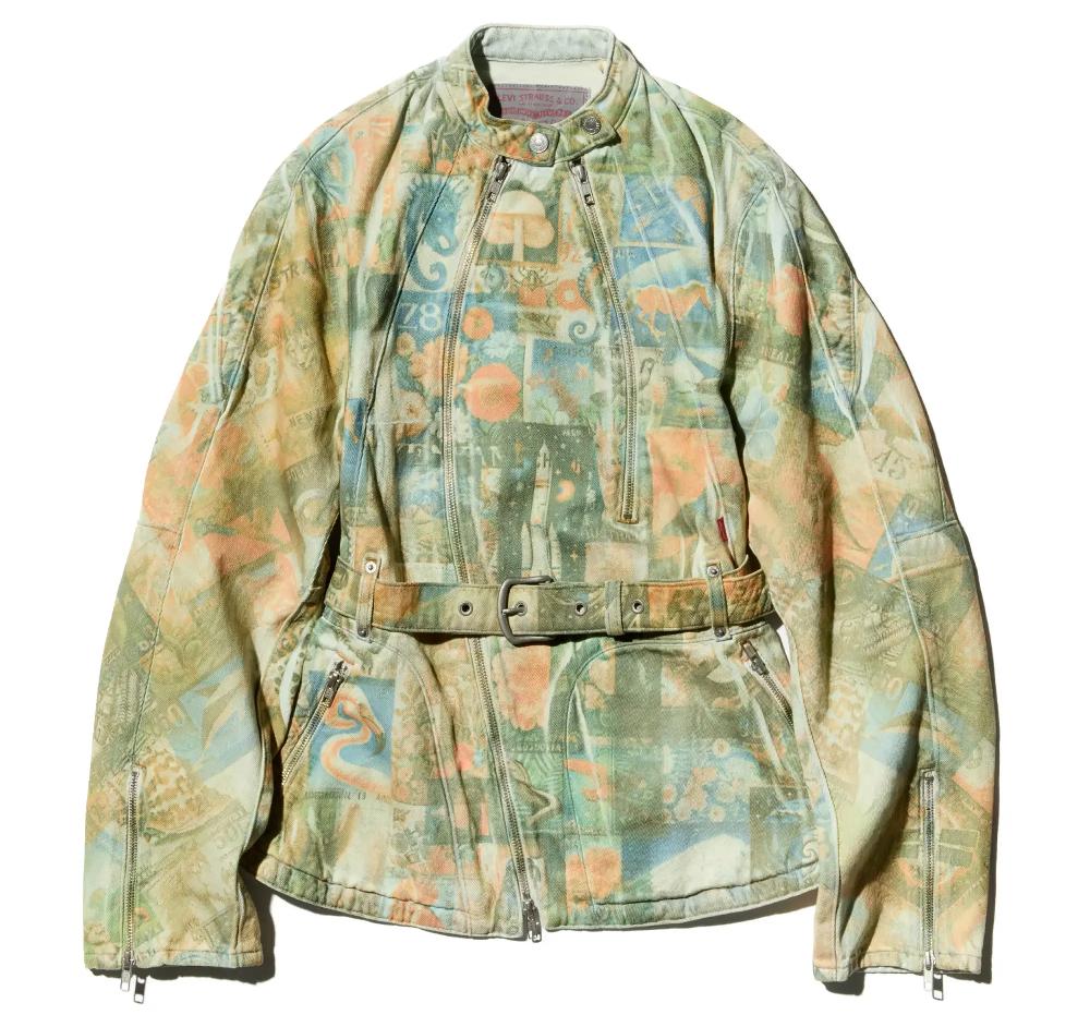 kiko kostadinov LEVI'S CARINA WAISTED JACKET - POST PRINT