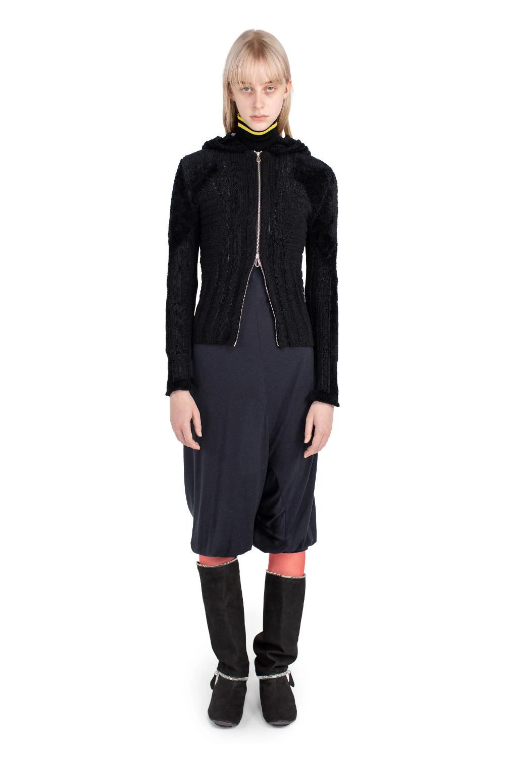 Kiko Kostadinov QUIMBY FITTED HOODED KNIT - EERIE BLACK