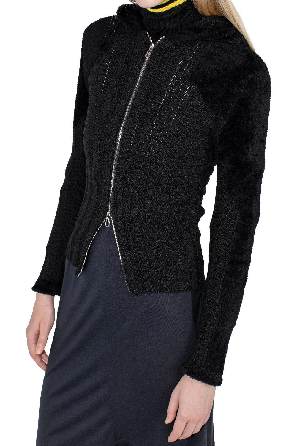 Kiko Kostadinov QUIMBY FITTED HOODED KNIT - EERIE BLACK