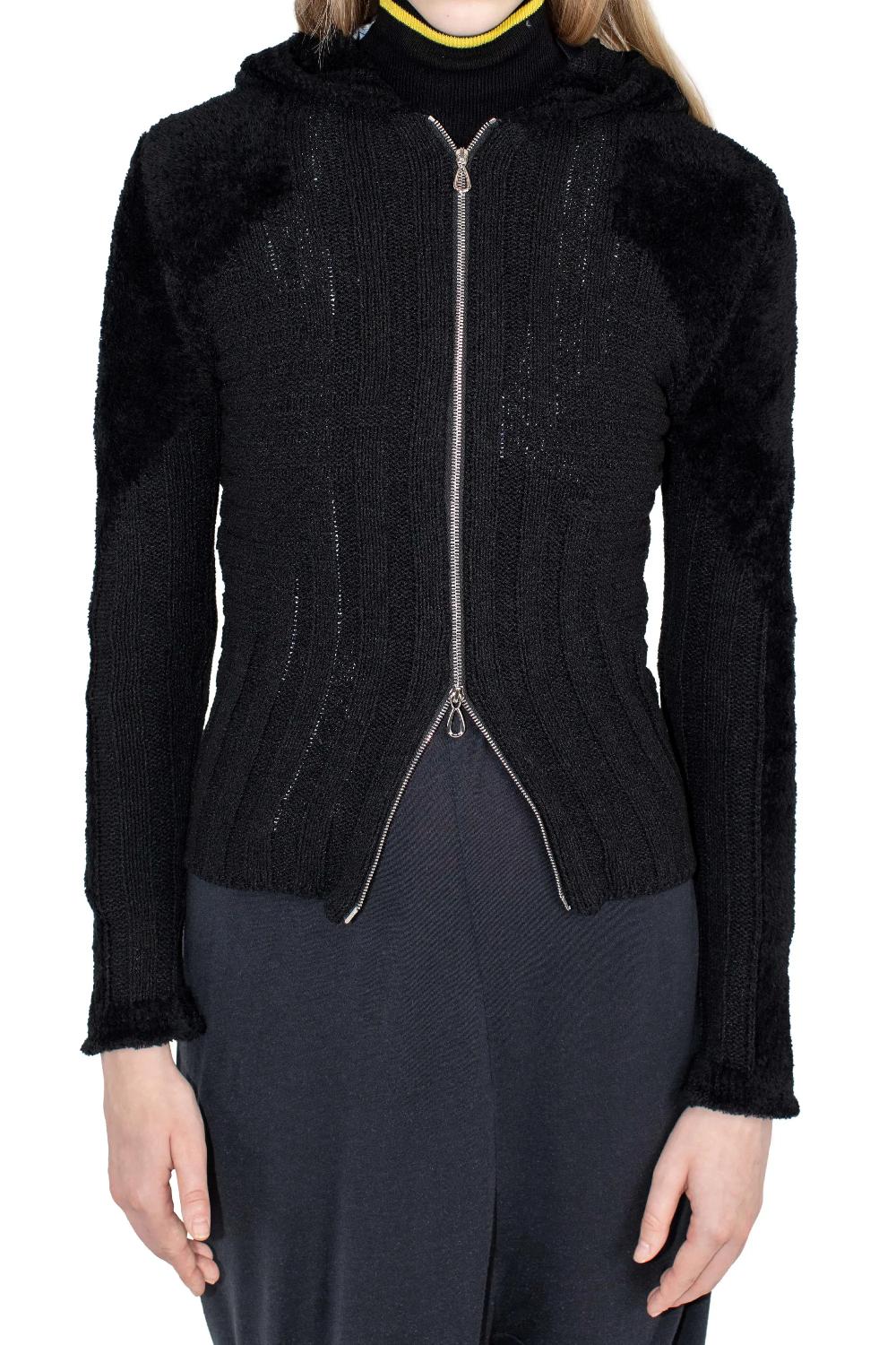 kiko kostadinov QUIMBY FITTED HOODED KNIT - EERIE BLACK