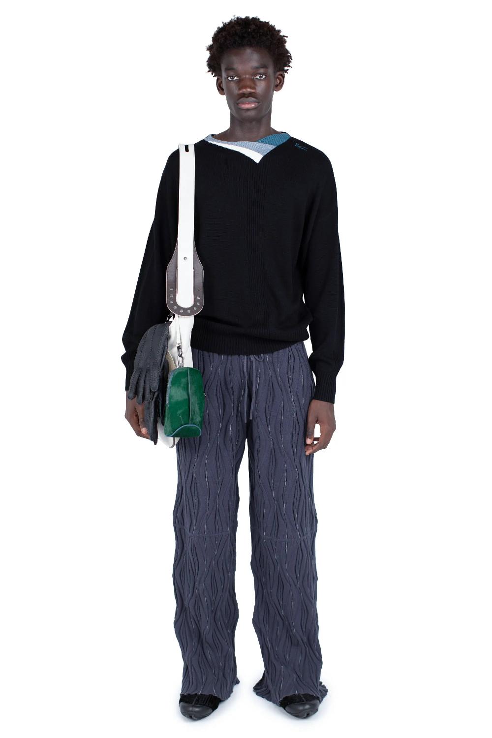 Kiko Kostadinov RADAY KNIT TROUSER - GREY/L GREY SWIRL