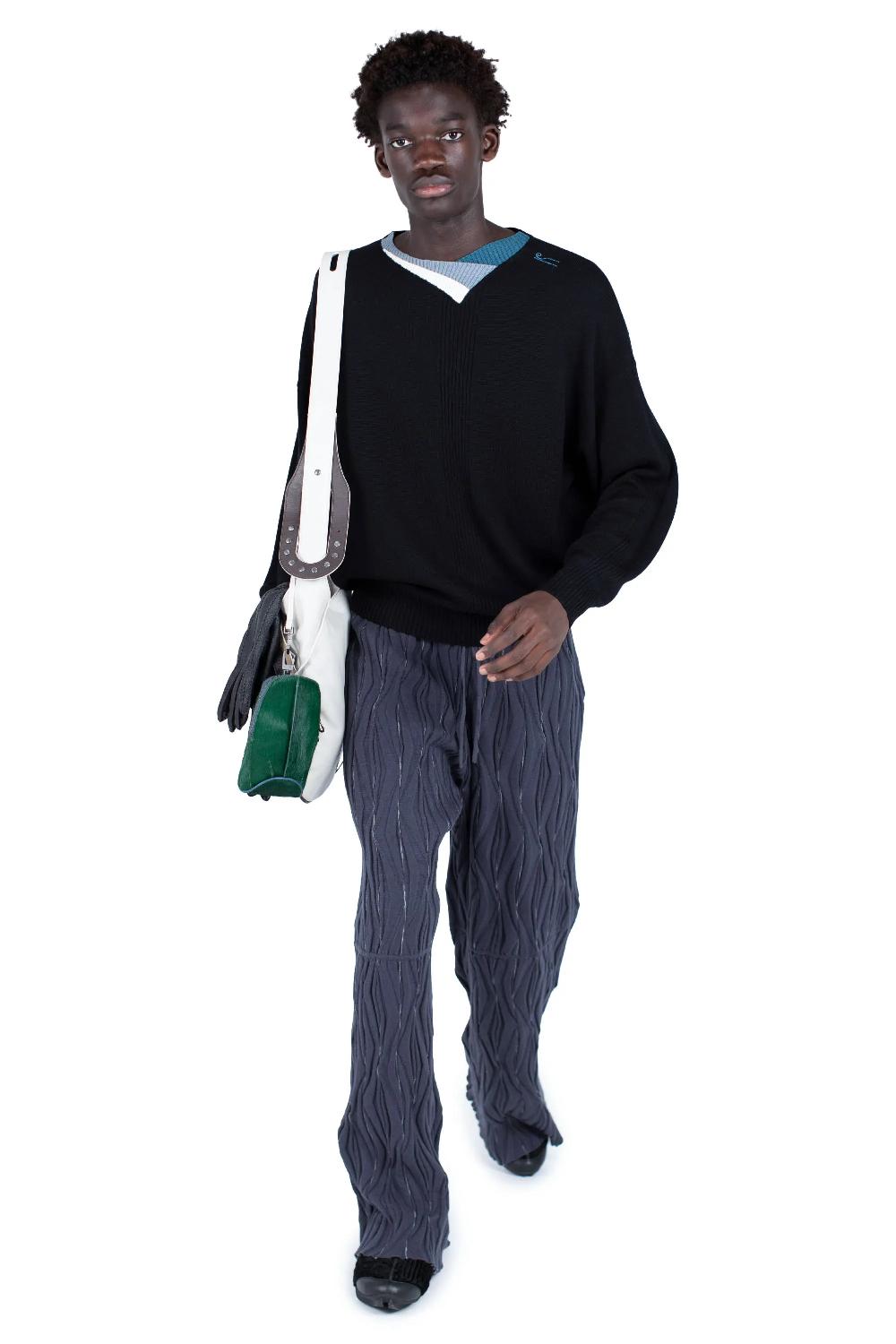 Kiko Kostadinov RADAY KNIT TROUSER - GREY/L GREY SWIRL