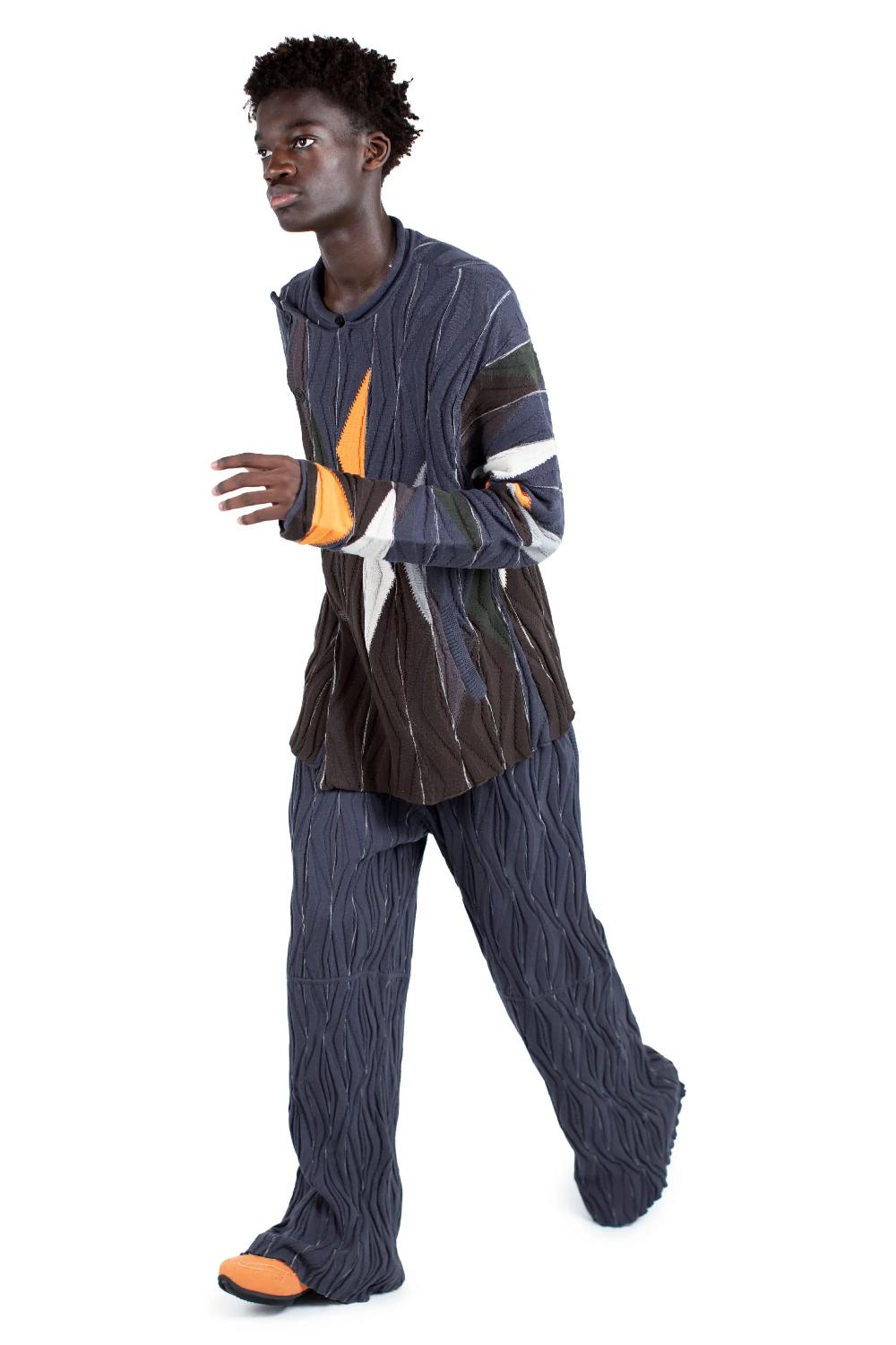 Kiko Kostadinov RADAY KNITTED JACKET - BROWN MULTICOLOR