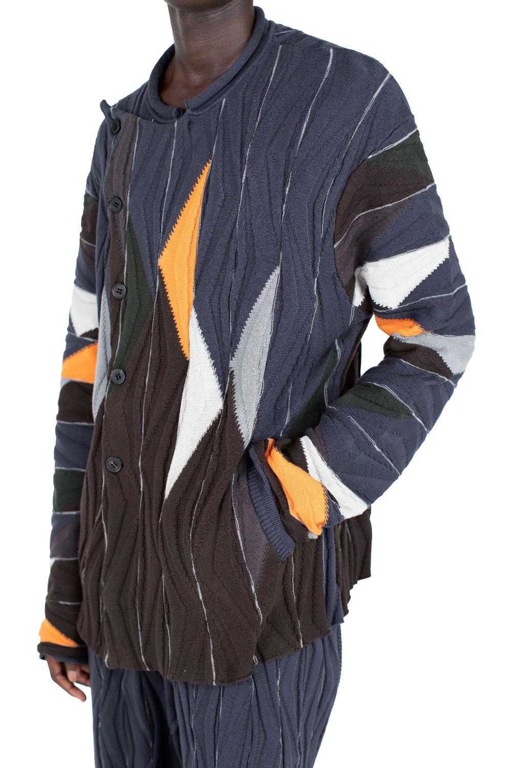 Kiko Kostadinov RADAY KNITTED JACKET - BROWN MULTICOLOR