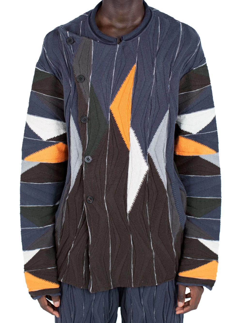 kiko kostadinov RADAY KNITTED JACKET - BROWN MULTICOLOR