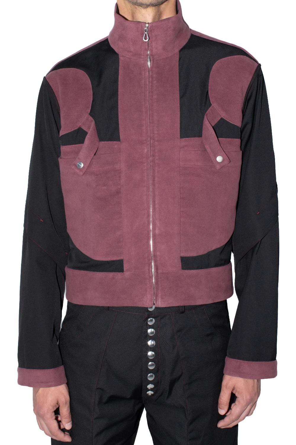 Kiko Kostadinov TRIPLE DART REVERSIBLE JACKET - BLACK / DRY ROSE