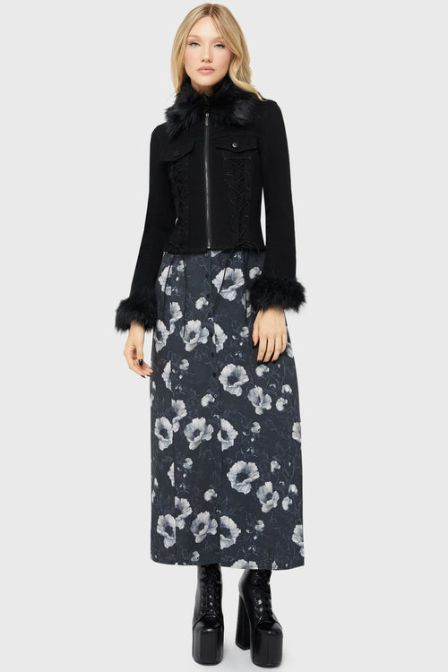 Killstar Cottage Chorus Maxi Dress [BLACK AND WHITE] Black/White