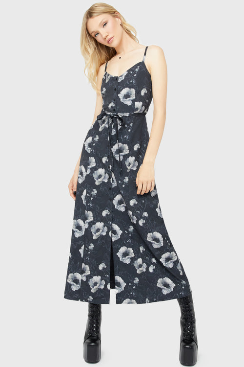 Killstar Cottage Chorus Maxi Dress [BLACK AND WHITE] Black/White