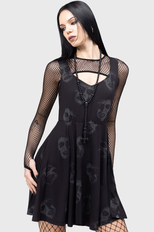 Killstar Excellent Day For An Exorcism Skater Dress Black