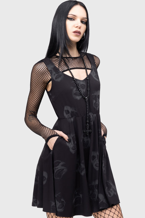 Killstar Excellent Day For An Exorcism Skater Dress Black