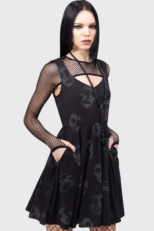 Killstar Excellent Day For An Exorcism Skater Dress Black
