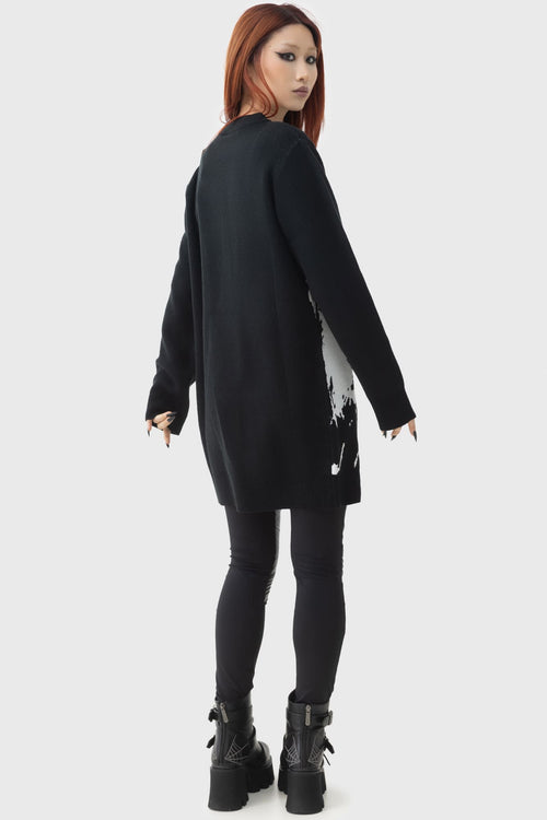 Killstar Ghost With The Most Intarsia Sweater Black