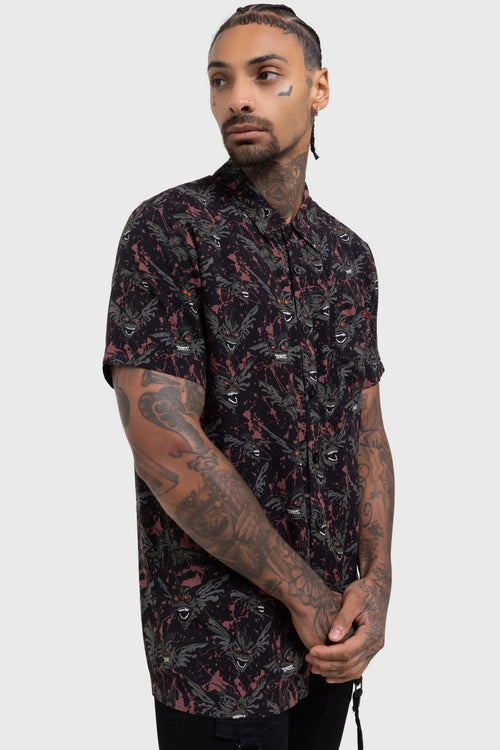 Killstar Gremlins After Midnight Short Sleeve Shirt Black