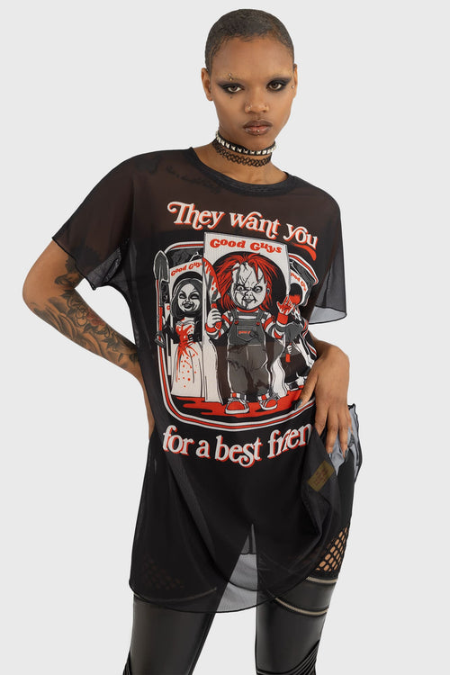 Killstar I'm Your Friend To The End Longline Top Black