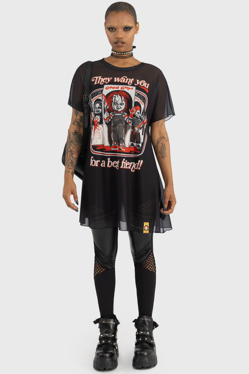 Killstar I'm Your Friend To The End Longline Top Black