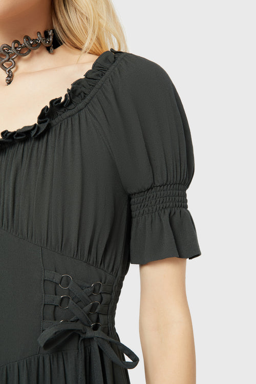 Killstar Jocasta Maxi Dress Short Sleeve [GREEN] Green