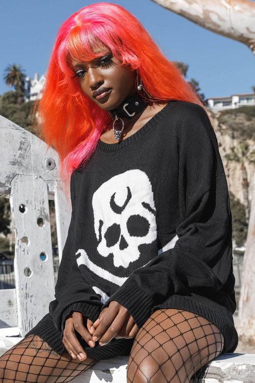 killstar 2 The Bone Knit Sweater Black