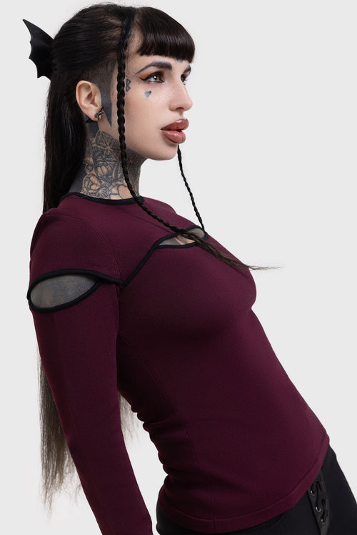 Killstar Abyssal Elegy Knitted Top Red