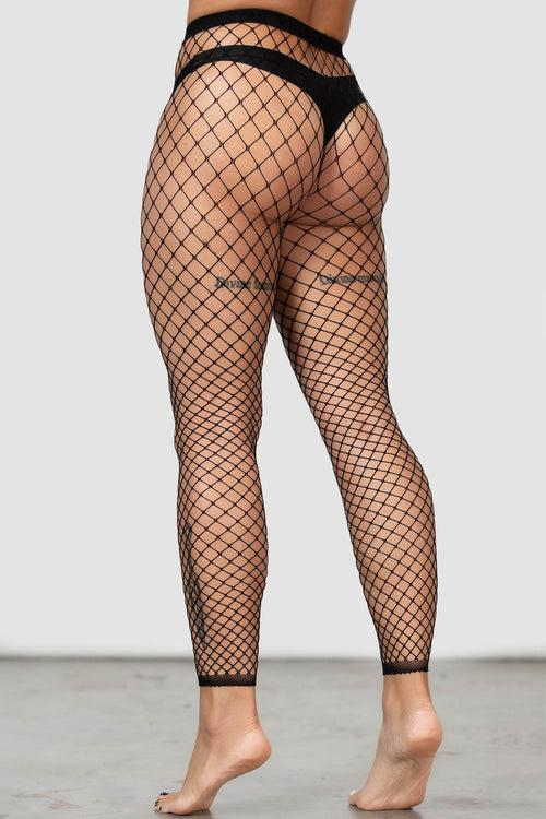 Killstar All Caught Up Fishnet Leggings [B] Black