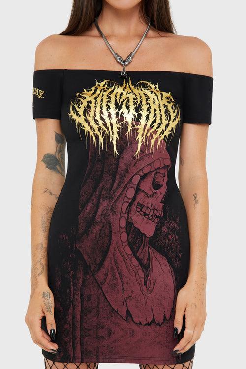 Killstar Arcane Rituals Mini Dress Black/Red