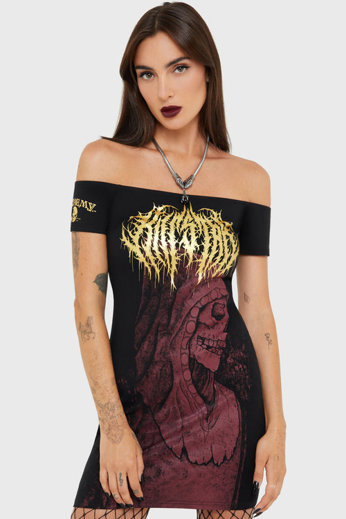 killstar Arcane Rituals Mini Dress Black/Red