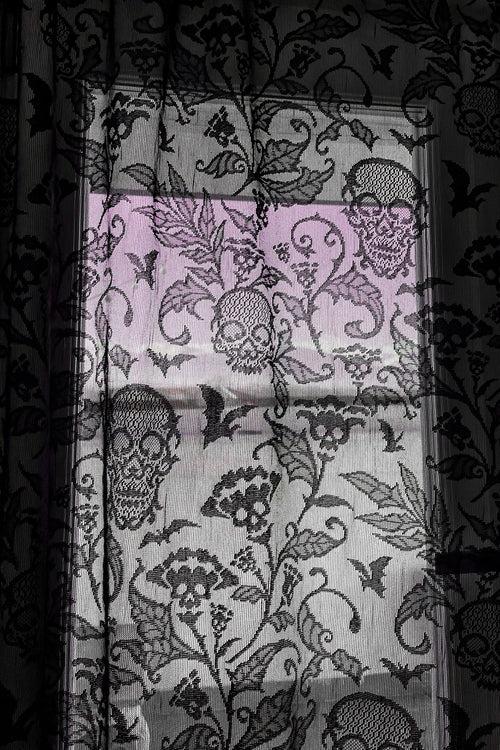 Killstar Asra Lace Curtain (Set Of 2) Black