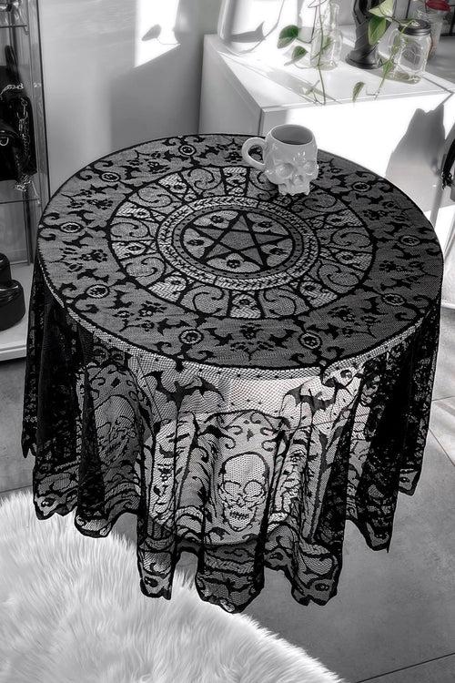 killstar Asra Lace Tablecloth Black