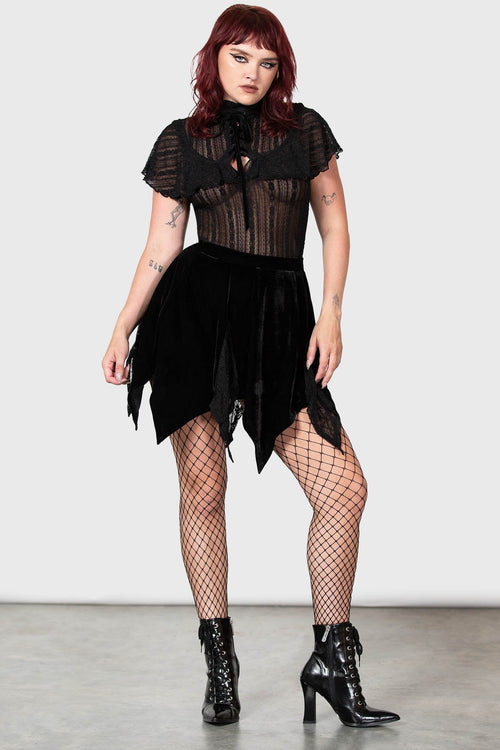 Killstar Atala's Night Lace Top Black