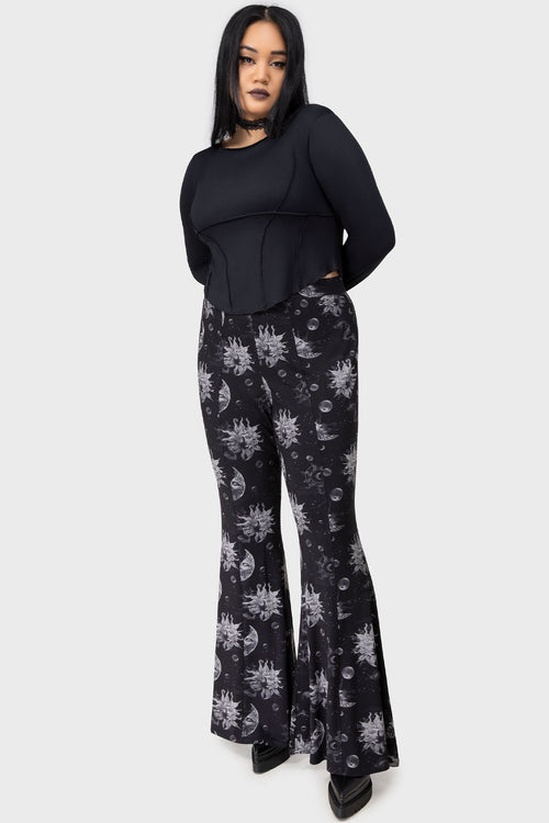 Killstar Azurement Bell Bottoms Black