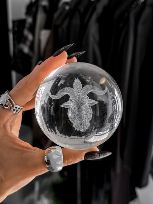 Killstar Baphomet Crystal Ball Clear