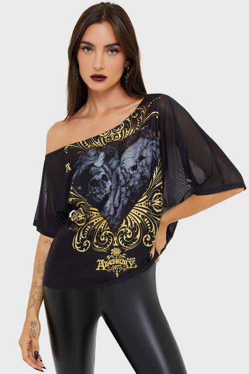 killstar Beloved Immortal Top Black/Gold