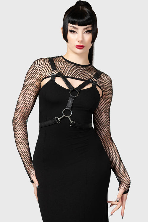 Killstar Bite Me Fishnet Bolero [B] Black