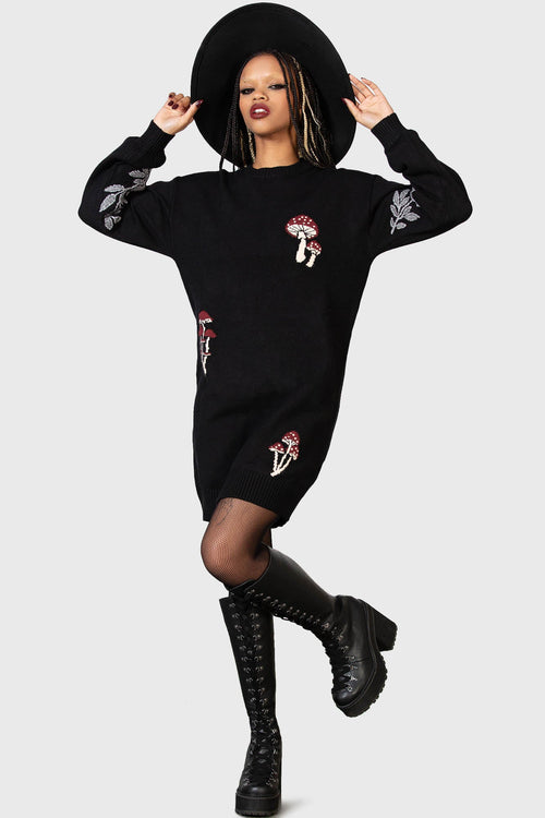Killstar Bitter Morelle Sweater Dress Black