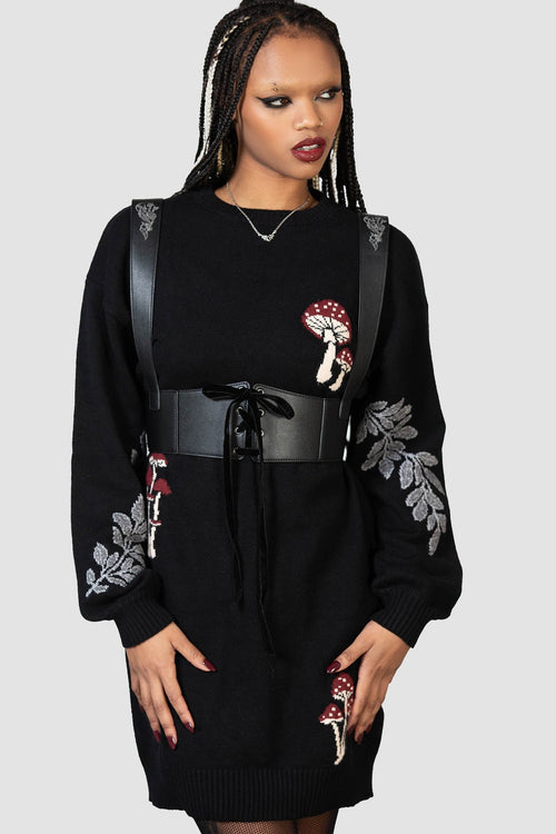 Killstar Bitter Morelle Sweater Dress Black