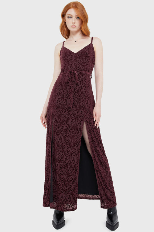 killstar Blood Oak Maxi Dress Brown