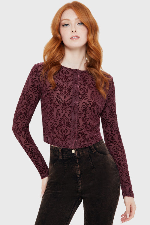 killstar Blood Whisper Cardigan Brown