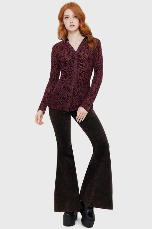 Killstar Blood Whisper Mesh Shirt Brown