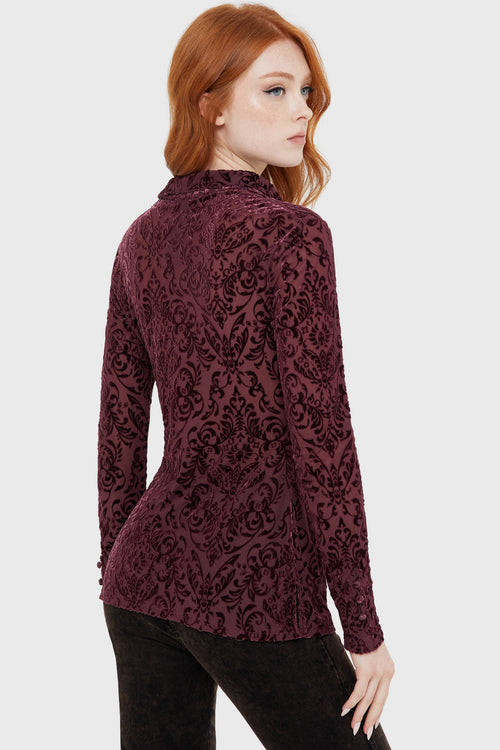 Killstar Blood Whisper Mesh Shirt Brown