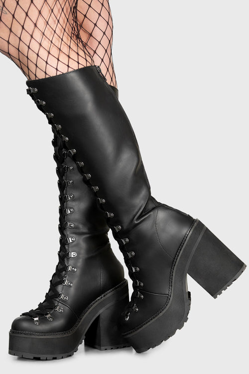 Killstar Bloodletting Knee-High Boots Black