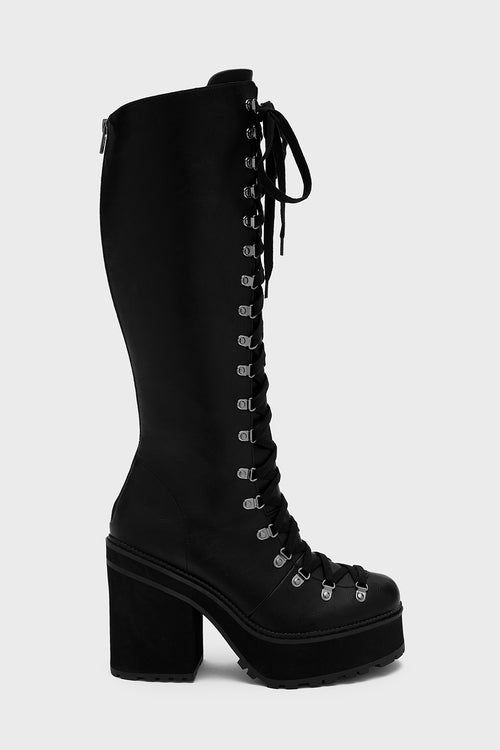 killstar Bloodletting Knee-High Boots Black