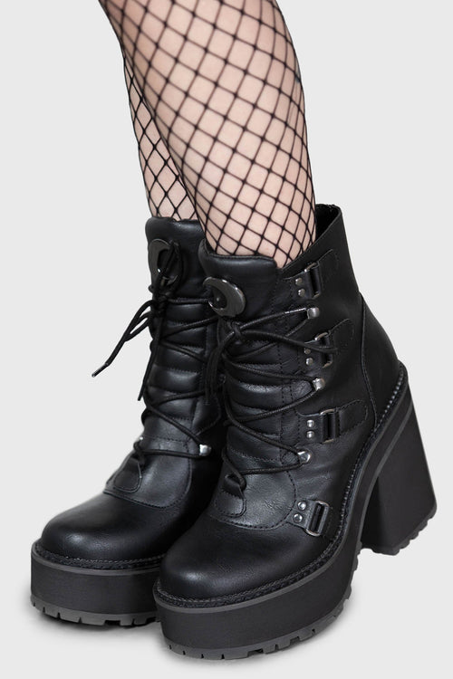 Killstar Broom Rider Boots [B] Black