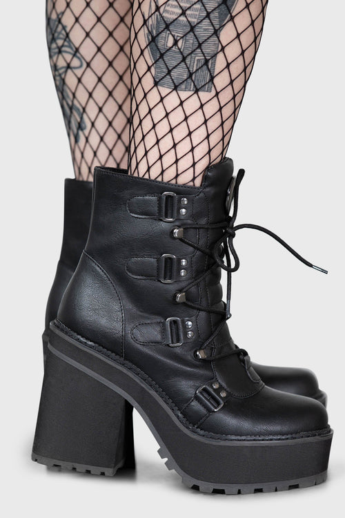 Killstar Broom Rider Boots [B] Black