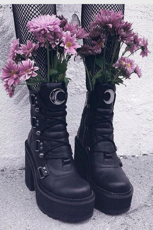 Killstar Broom Rider Boots [B] Black
