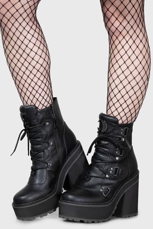 killstar Broom Rider Boots [B] Black
