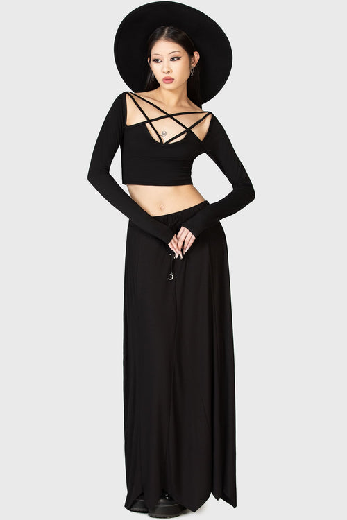 Killstar Celestial Night Crop Top Black