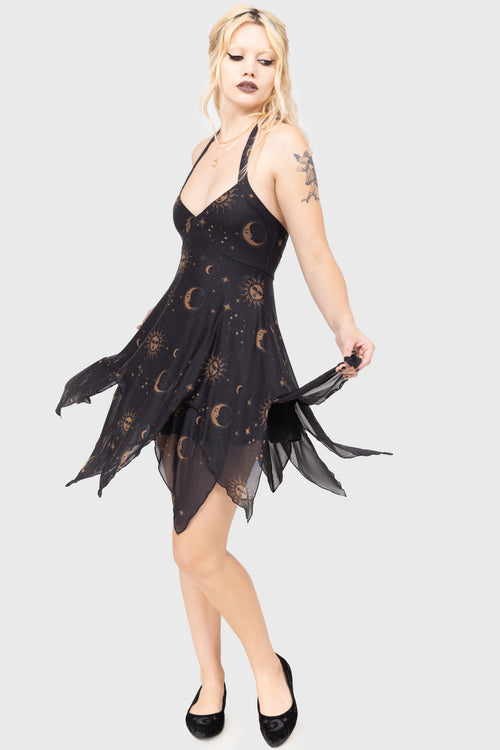 Killstar Celestigma Dress Black/Gold