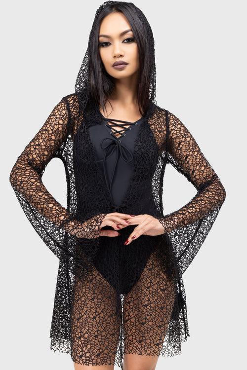 Killstar Cobweb Cove Cloak Black